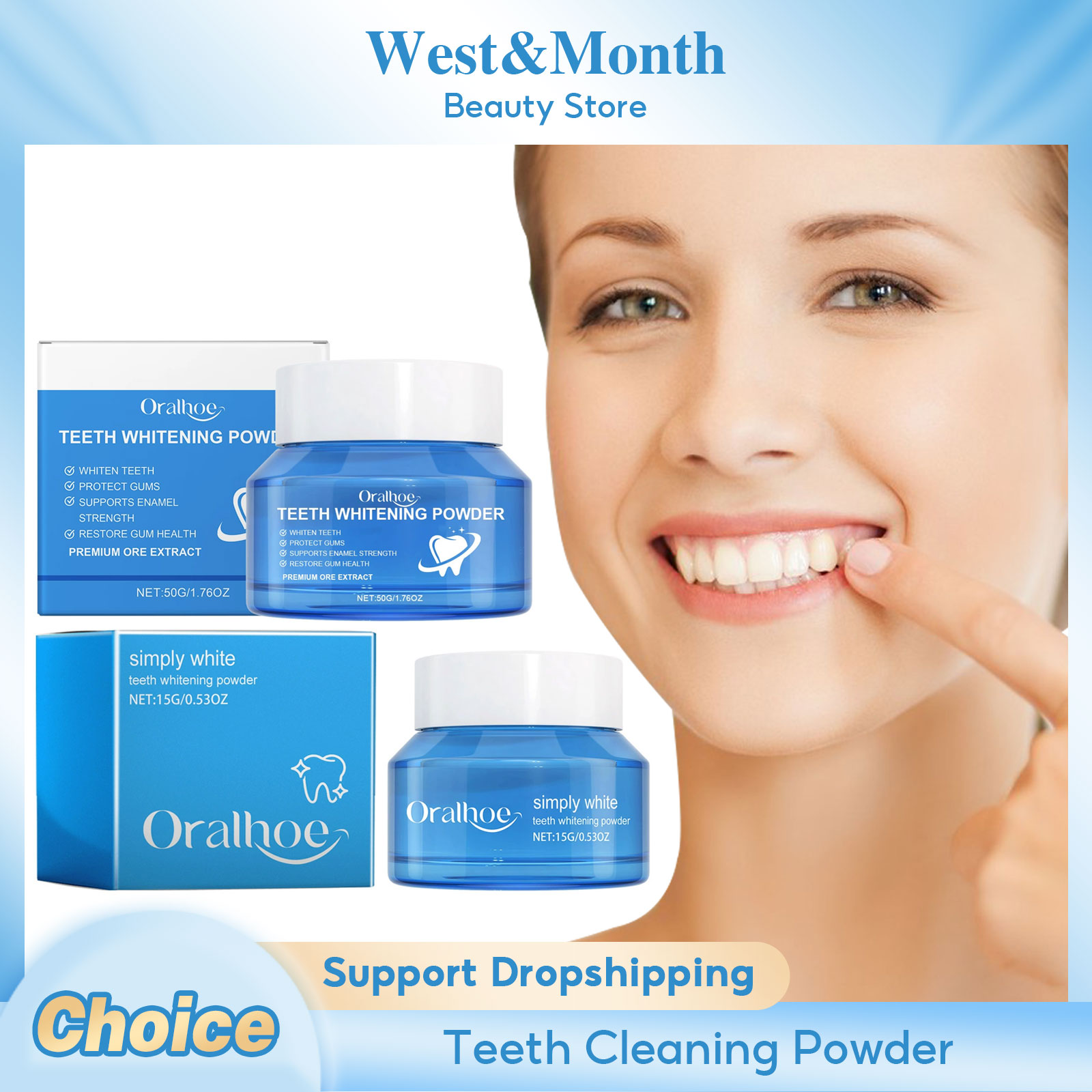 Teeth Whitening Co - Blanchiment des dents en poudre, élimine