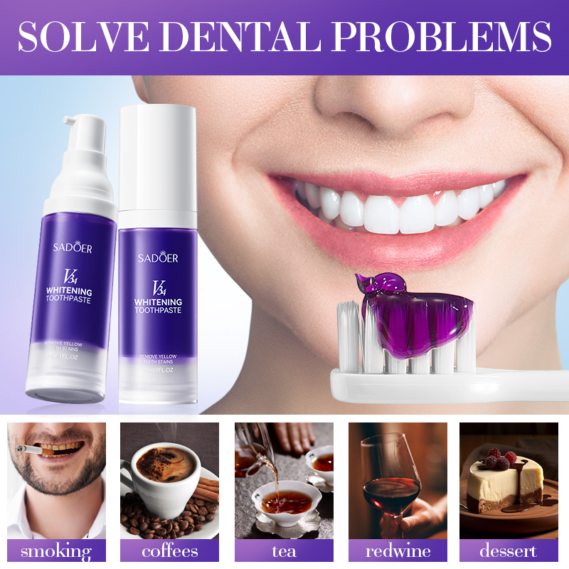 Teeth Whitening Hismile - SADOER V34 dentifrice élimination des taches