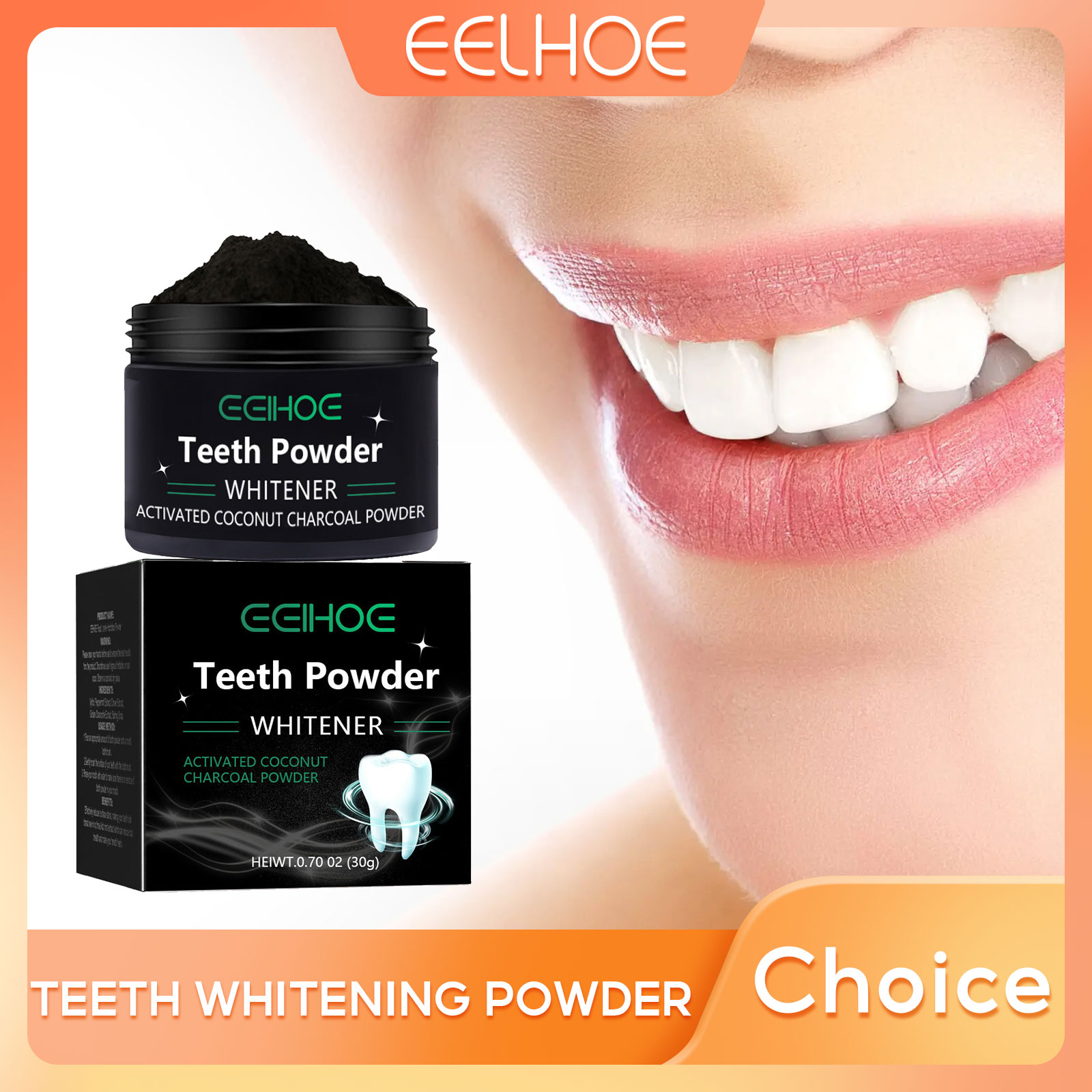 Teeth Whitening Charcoal Powder - EELHOE poudre de charbon de bois