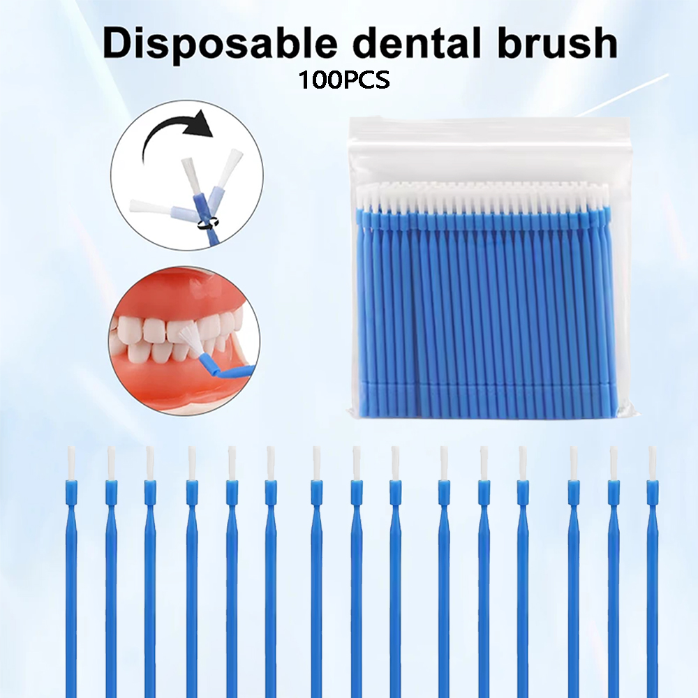 Teeth Whitening Products - 100 applicateurs de micro-brosses dentaires jetables,