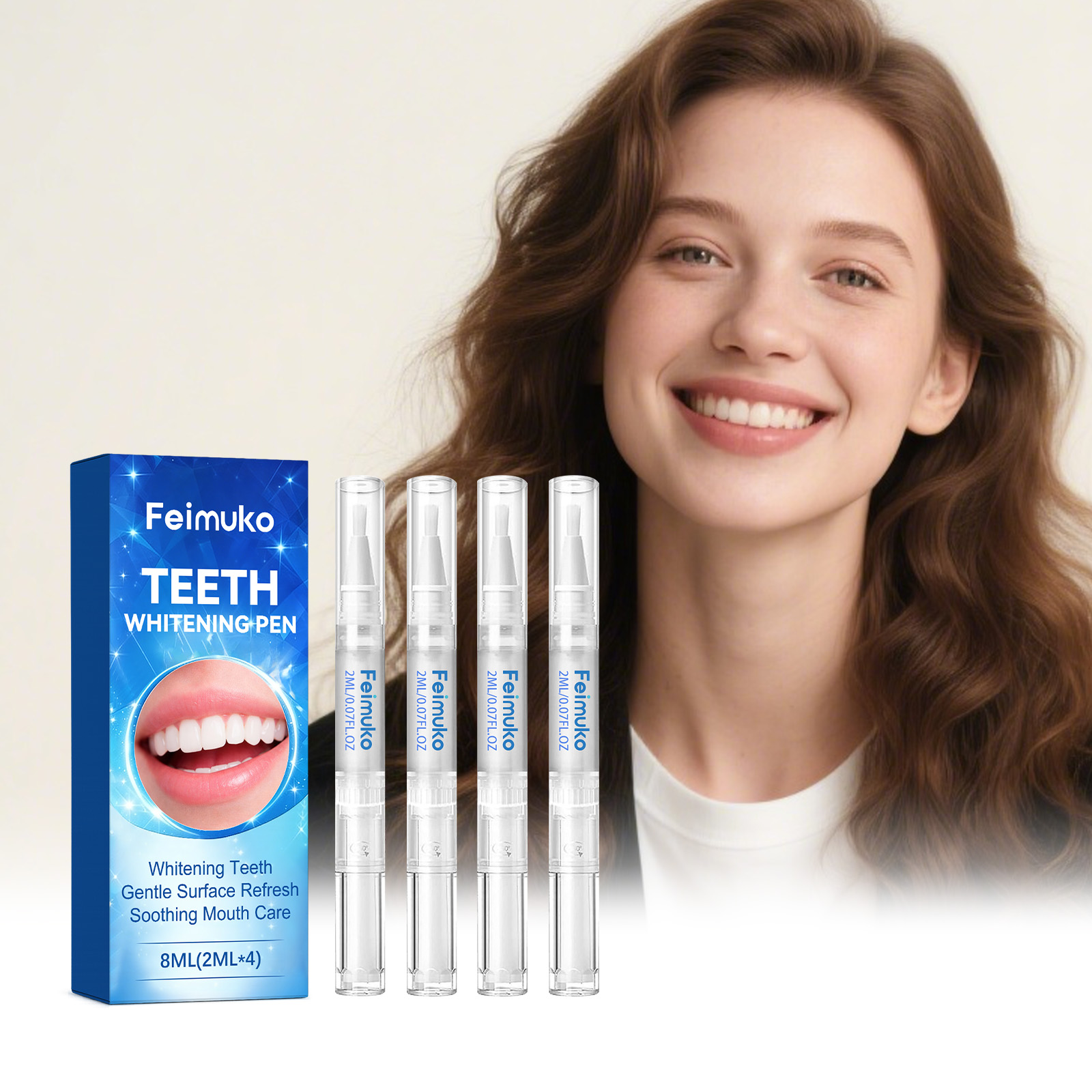 Whitening Pen Bleach - Kit de blanchiment dentaire 4-en-1 :