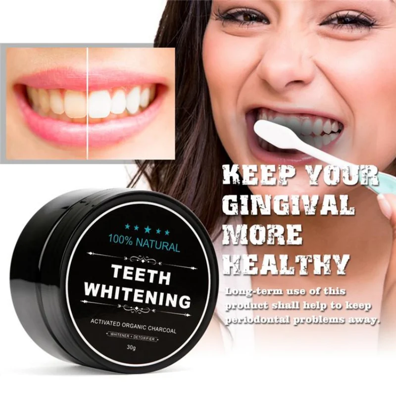 Poudre de charbon de bois de q - Teeth Whitening Charcoal Powder avis et prix