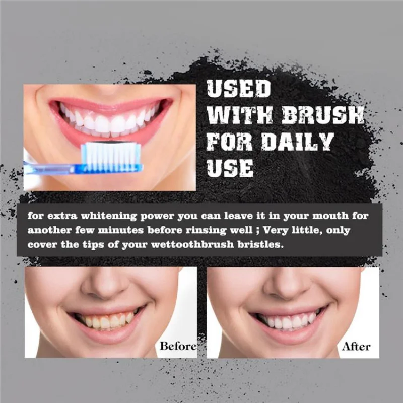 Poudre de charbon de bois de q - Teeth Whitening Charcoal Powder avis et prix